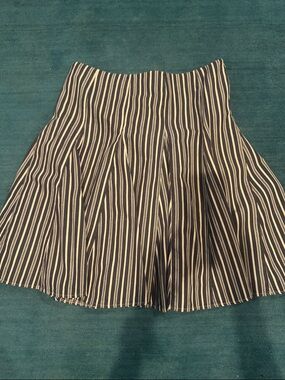 Boden Navy and White Striped Skater Skirt